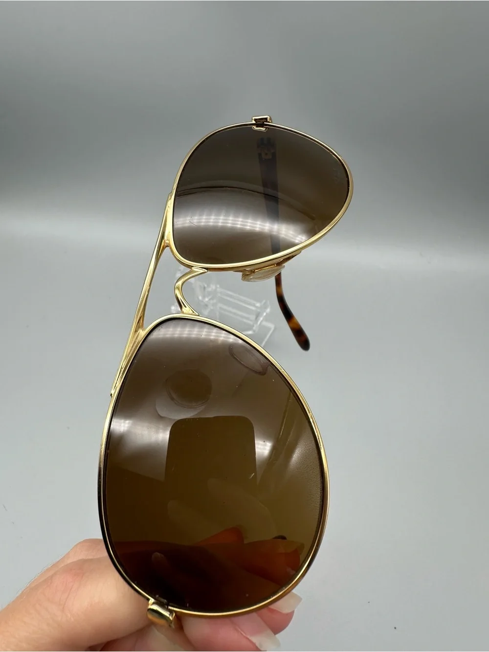 Oakley Feedback Sunglasses Gold Tortoise Aviator Brown Lens OO4079-11 59-13 Flaw